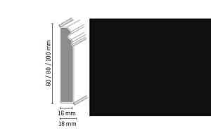 Плинтус Плинтус Dollken Cubu Flex life Hamburg Style 80 1144 - black фото  | FLOORDEALER