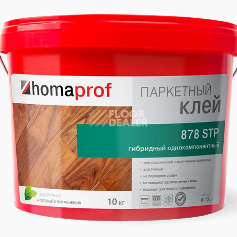 Сопутствующие материалы Homaprof 878 STP для паркета Homaprof 878 STP 10 кг.  Паркетный клей, гибридный однокомпонентный фото 1 | FLOORDEALER