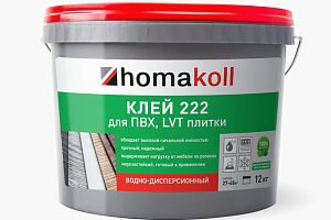 Сопутствующие материалы Homakoll 222 Клей для ПВХ, LVT плитки водно-дисперсионный Homakoll 222 1 кг. Клей для ПВХ  LVT плитки водно-дисперсионный фото  | FLOORDEALER