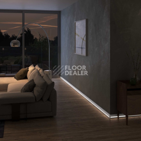 Плинтус Cubica LS80 со свето-прозрачной вставкой для Led подсветки 1245 фото 2 | FLOORDEALER