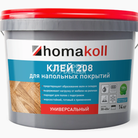 Сопутствующие материалы Homakoll 208 универсальный Homakoll 208 7 кг. Клей для напольных покрытий, универсальный фото 1 | FLOORDEALER