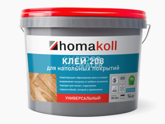 Сопутствующие материалы Homakoll 208 универсальный Homakoll 208 7 кг. Клей для напольных покрытий, универсальный фото 1 | FLOORDEALER
