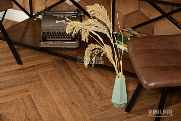 Кварцвиниловые полы Vinilam Parquet Herringbone Glue 2.5мм IS11210 Паркет Де Вилль Glue фото 1 | FLOORDEALER