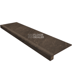 Керамогранит Gabbro Комплект с прямоуг. бортиком 33x120 Комплект (Ступень gb 04 (33x120) непол. (прямоугол. бортик) + Подступенок (14,5x120)) фото 1 | FLOORDEALER