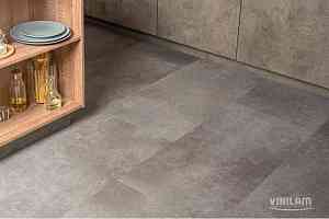 Кварцвиниловые полы Vinilam Ceramo Stone 2,5 мм 71610 Цемент Стальной фото  | FLOORDEALER