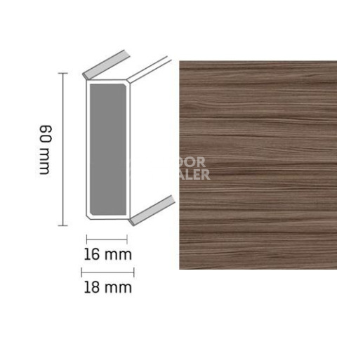 Плинтус Широкий плинтус Cubu flex life XL 60/19 Touch and style 2952 tindari фото 1 | FLOORDEALER